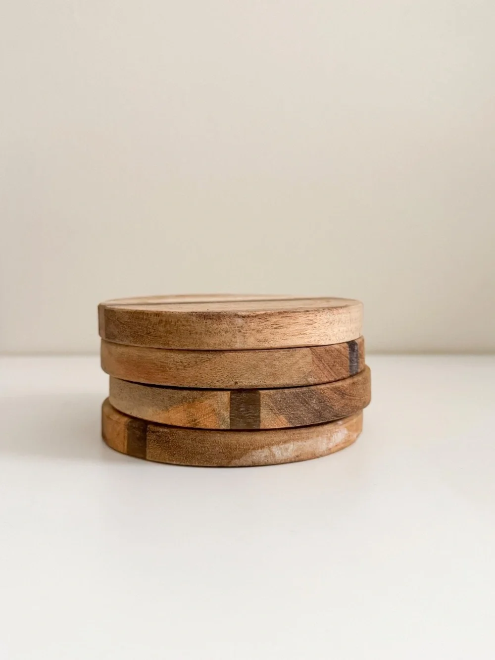 Crate&Barrel Wood and Resin Coasters, Set of 4
